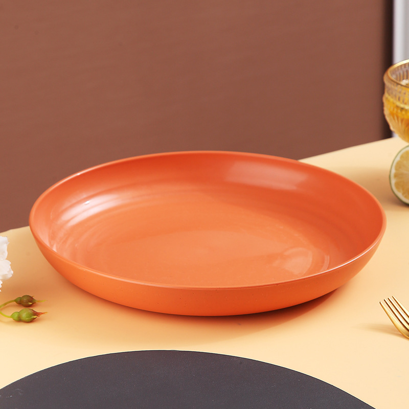Inyahome onbreekbare dinerborden, herbruikbare borden voor de kantine, geschikt voor vaatwasser en magnetron, gemakkelijk schoon te maken, bpa-vrij, rood.: Zwart / 6 inch
