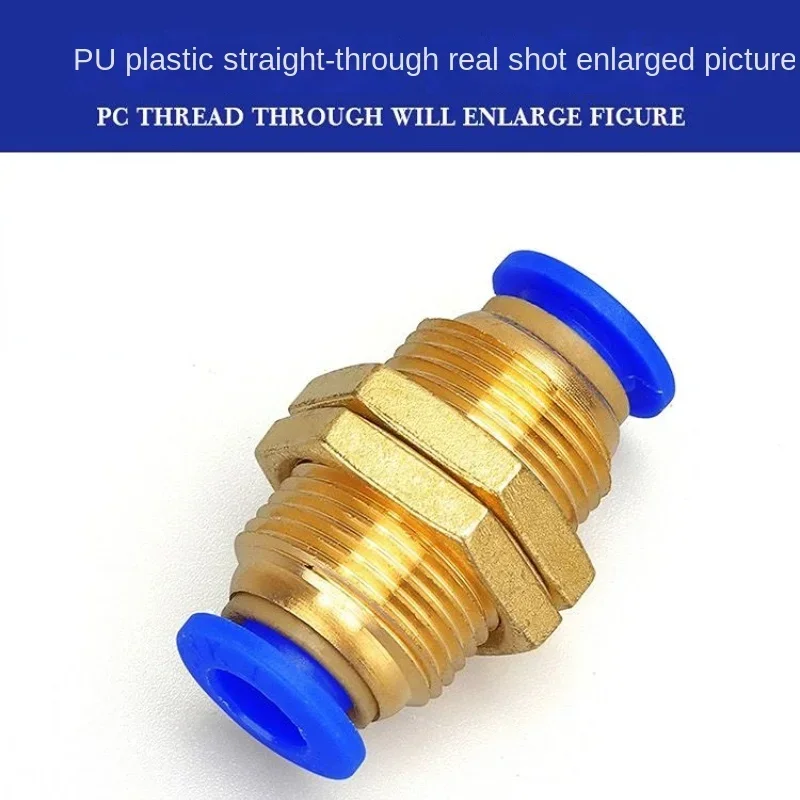 Pneumatisk fitting fittings hurtigkobling luft vandslange rørforbindelser plast pu  py 4 6mm 8mm 10mm 12mm 16mm stik ind i stik
