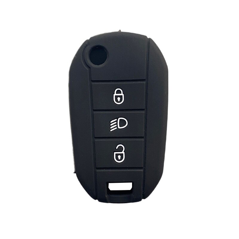 Silicone de borracha caso capa chave escudo protetor para peugeot 2008 308 t9 208 para citroen c3 berlingo 2019 3 botão dobrável chave