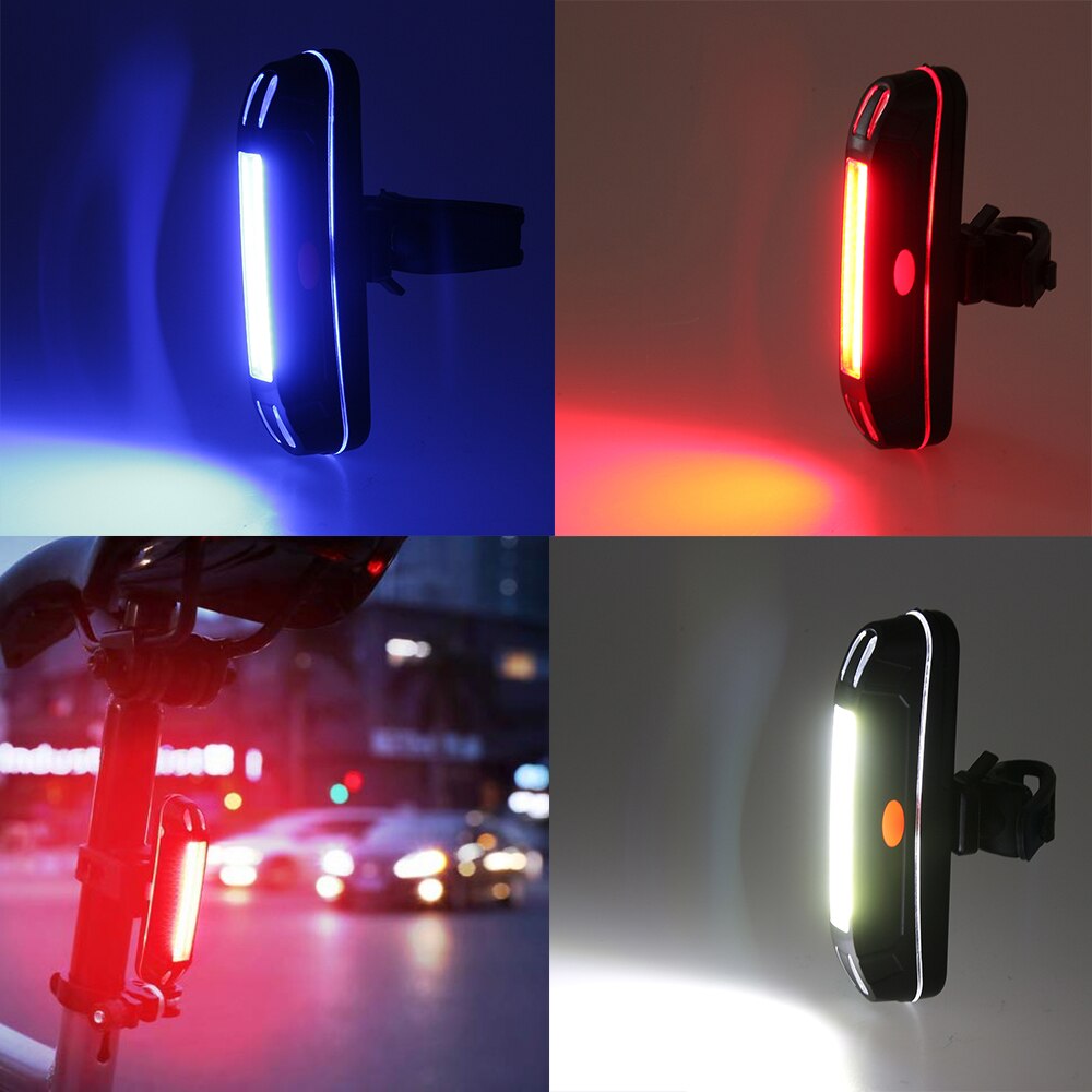 3 Verlichting Modes Fiets Licht Cob Fietsverlichting Led Achter Achterlicht Fiets Lamp Voor Fietsen Helm, gebruik Aaa Batterij