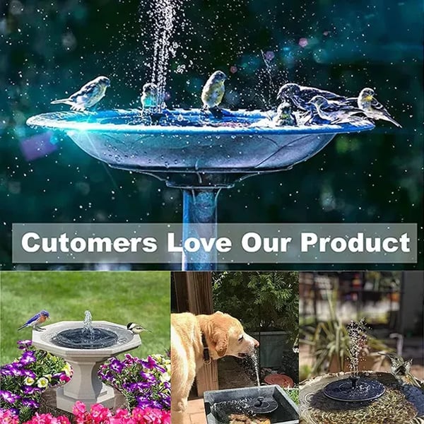 Solar--Brunnenpumpe, schwimmendes Solarpanel, Vogelbäder, Wasserbrunnen mit 4 Düsen für Garten, draussen, Wasser, Schwimmbad, Teich, Dekoration