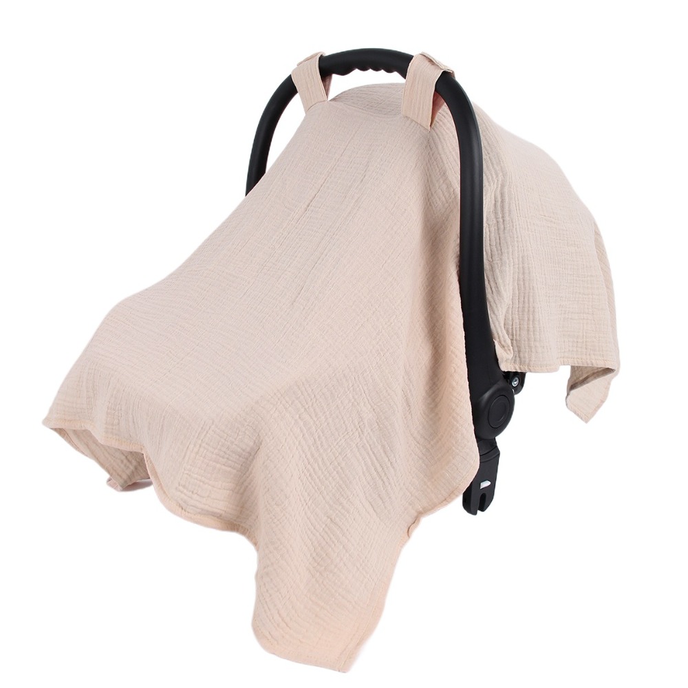 Cotton pram cover, gauze sunshade, baby safety seat cover, pram cover, baby pram accessories, baby basket cover, children: White