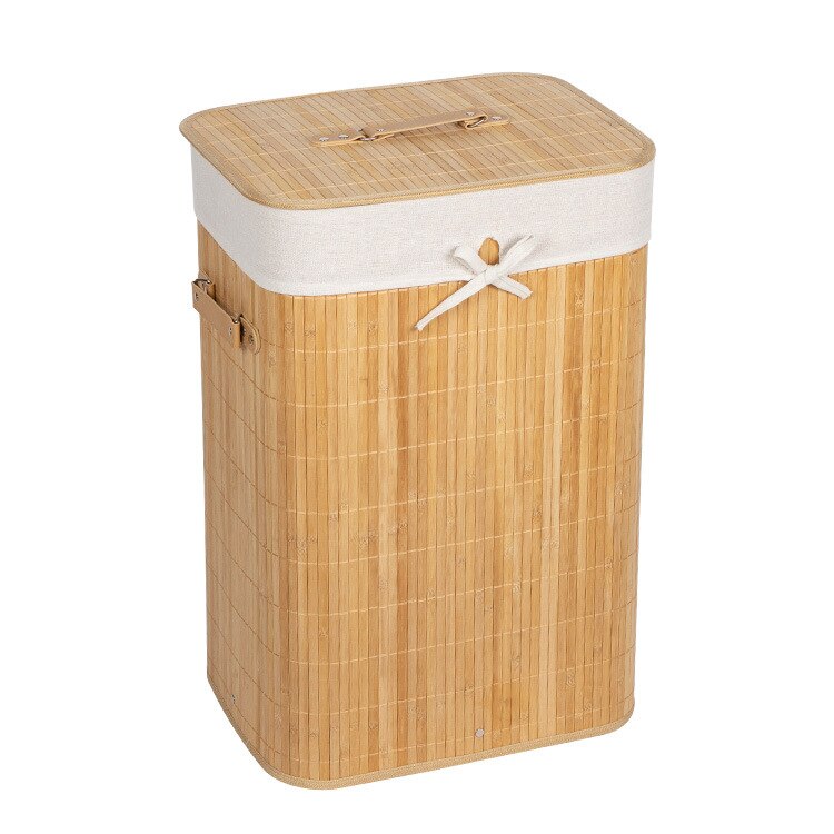 Bamboe Wasmand Mand Rieten Kleding Opbergtas Sorter Bin Organisator Deksel Wassen Doek Bin Rangier Deksel