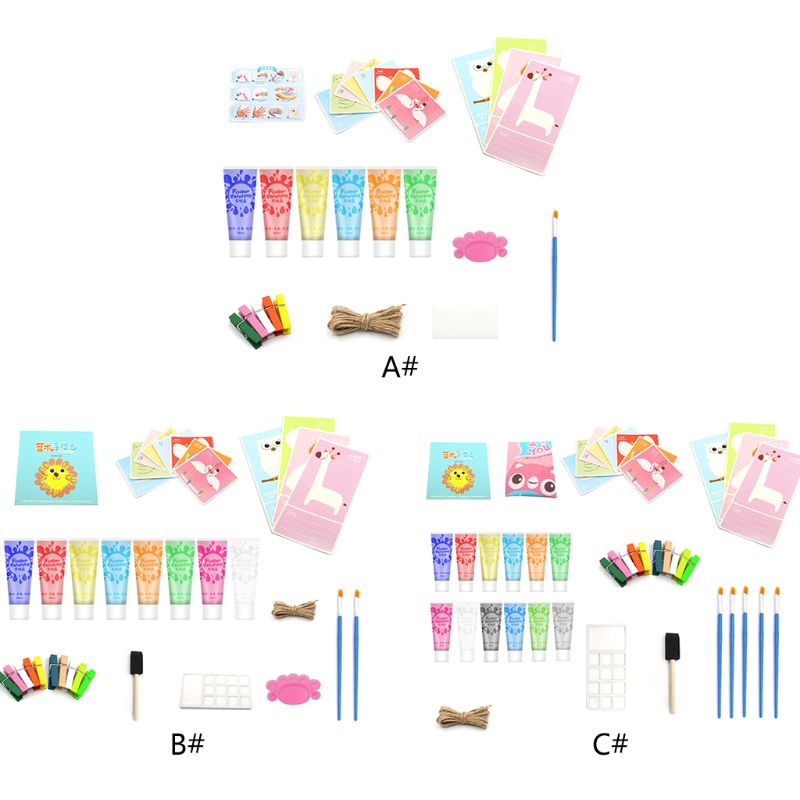 30ml Finger Paint 6/8/12 Colors Set Washable Kids Finger Paint Supplies DXAB