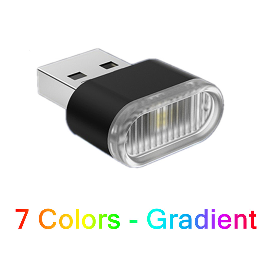 Mini USB Licht LED USB Nachtlicht Modellierung Auto Umgebungslicht Neon- Innenbeleuchtung Auto Schmuck (5 Arten von Lichtfarben): RGB