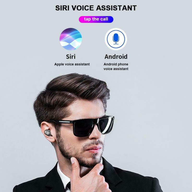 Bluetooth-ohrhörer mit 5.0 ohrhörern, 8d stereo-kopfhörer, wasserdicht, freisprechfunktion, inklusive 2000- mah-powerbank