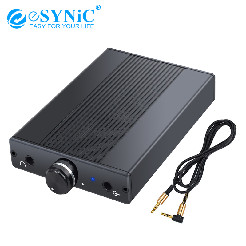 eSYNiC Mini HiFi Earphone Headphone Amplifier 3.5mm Portable Amp 16-500Ω For iPhone iPod MP3 MP4 Digital Player Computer