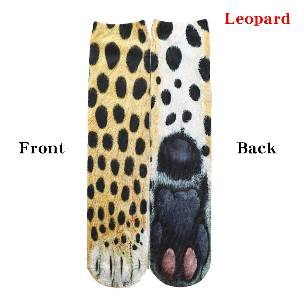 Bomuld sjove sokker kvinder kawaii print animal paw søde sokker 3d print hund kat pote afslappet glad høj ankel mænd sokker: 03