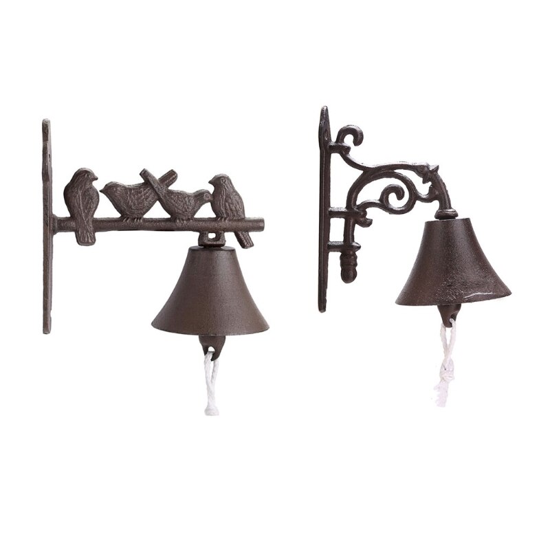 Wall Mounted Rustic Doorbell Outdoor Shaking Bell Heavy Duty Metal Bell Cast Iron Ship Bell Housewarming H3CF