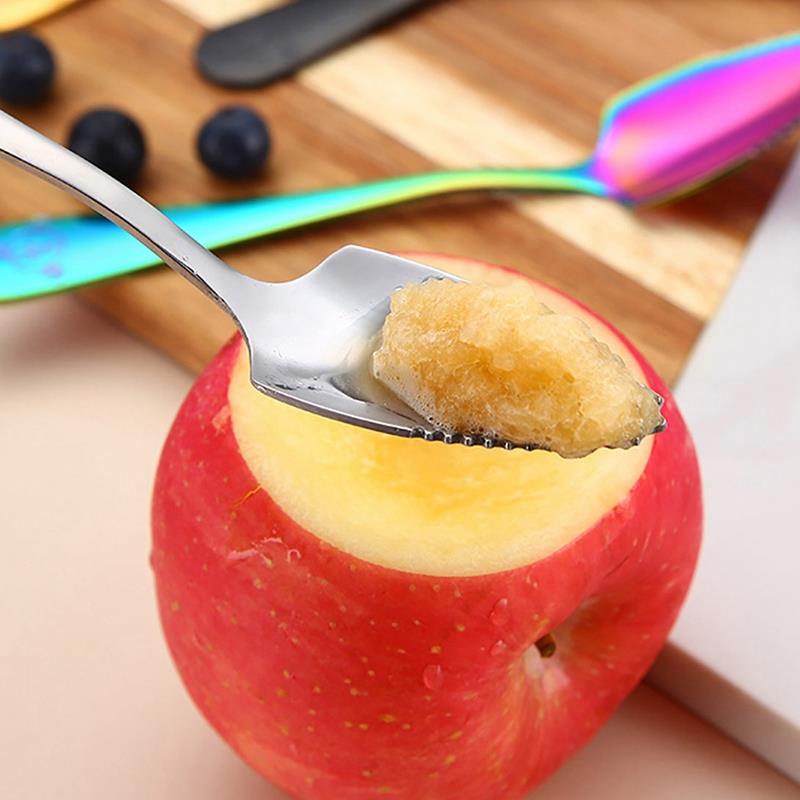 Juego de cucharas de pomelo, cuchara creativa de acero inoxidable para raspar fruta, cuchara de postre, vajilla de cocina, 4 Uds.