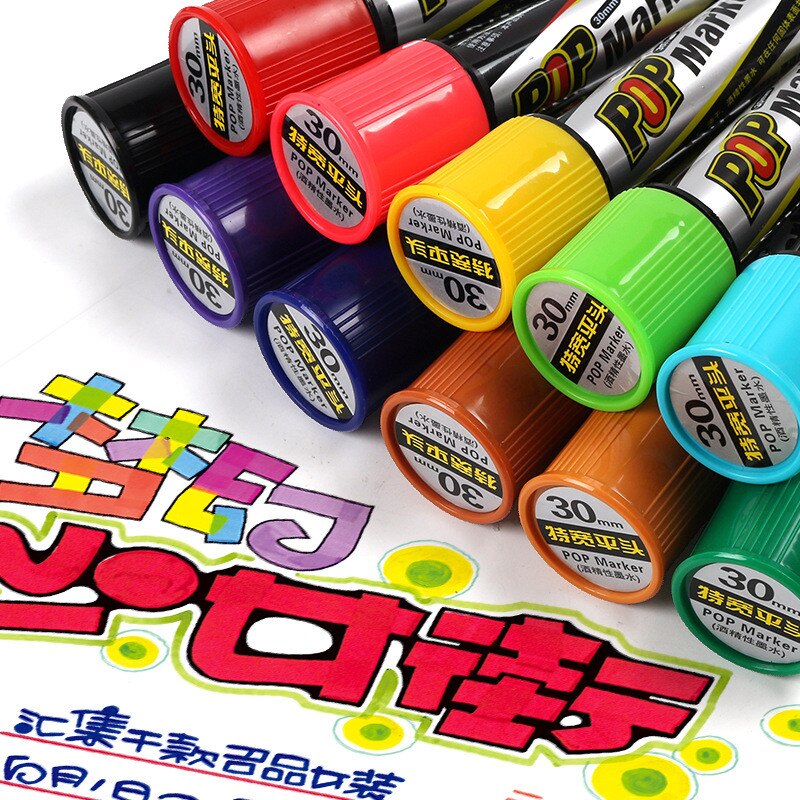 Climemo 12mm Whiteboard Paint Marker Rotuladores Markers Pen Permanent Waterproof Art Supplies DIY Comic Sketching Markers