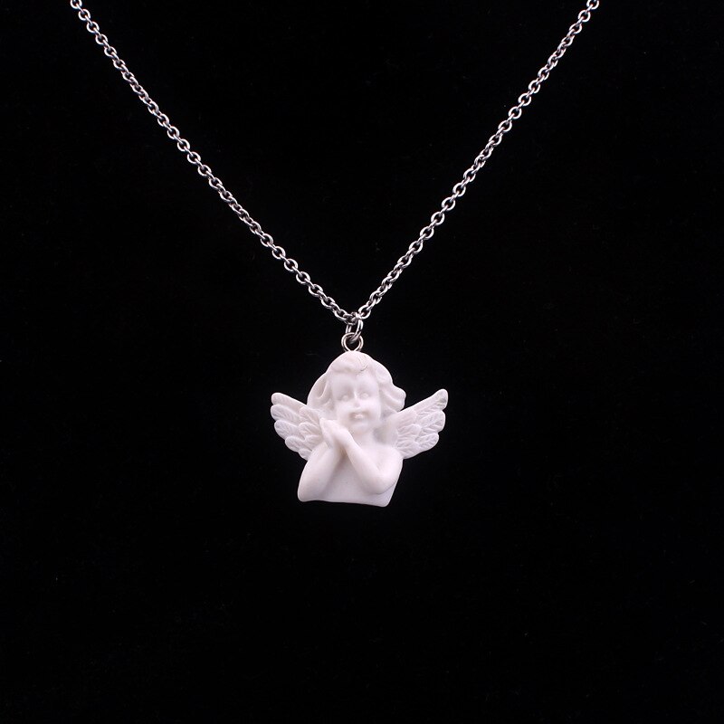 Blanc mignon multicolore cupidon résine gommeux dieu de l'amour collier pour filles femmes enfants d'anniversaire beaux bijoux: 1