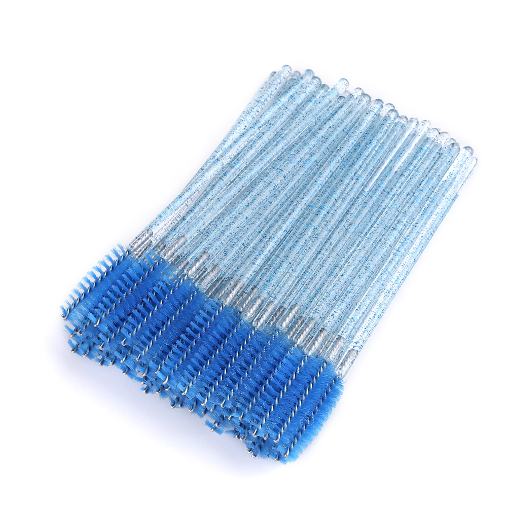 50 Uds. De cepillos desechables para extensión de pestañas, cepillo para cejas de cristal, varita para rímel, pestañas, juego de herramientas cosméticas, maquillaje de belleza: Verde