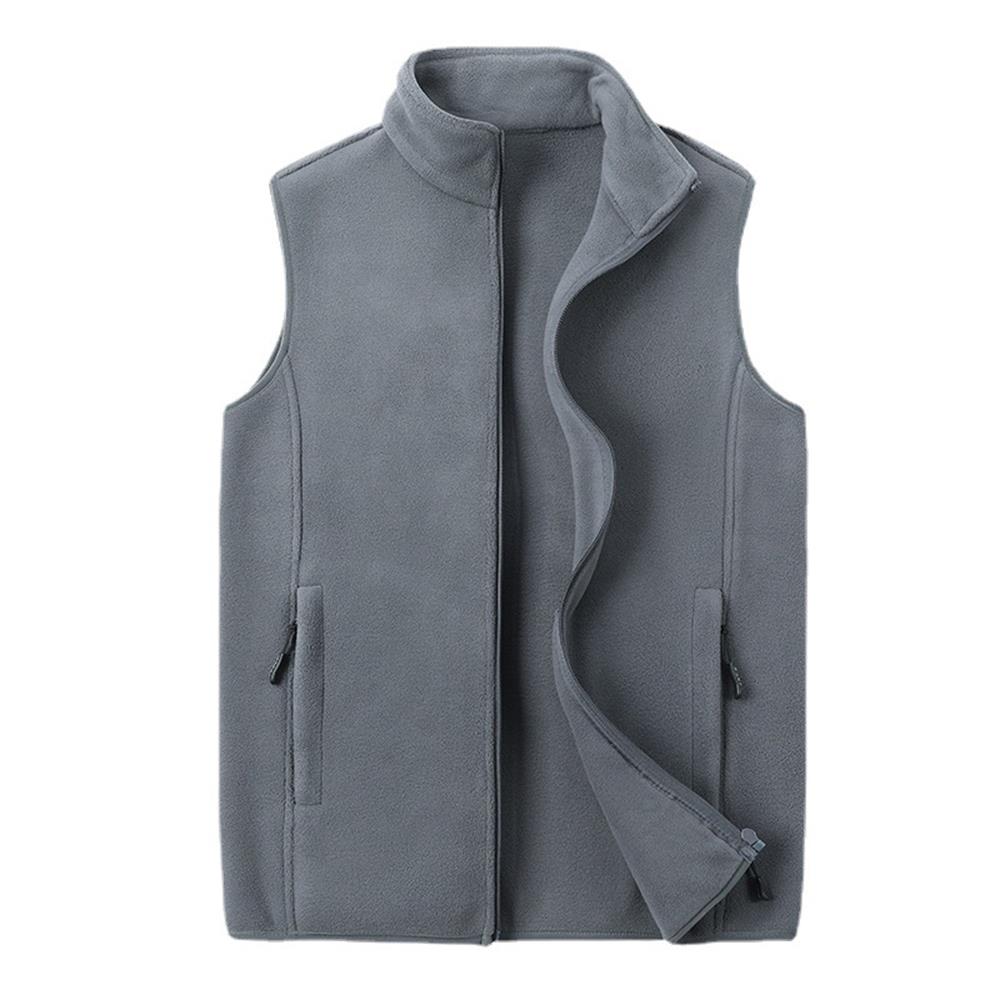 Gilet in mucchio da Uomo - Cappotto Caldo Senza Maniche con Fodera in cachemire d'Agnello - Abbigliamento casuale Autunno/Inverno: 8XL / Grigio scuro
