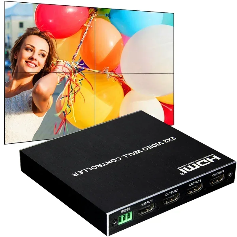 Controlador de pared de vídeo DVI HDMI 2 3 4 empalmador de TV 2X2 procesador de pared de vídeo HDMI divisor de empalme de pantalla múltiple rotación de 180 grados