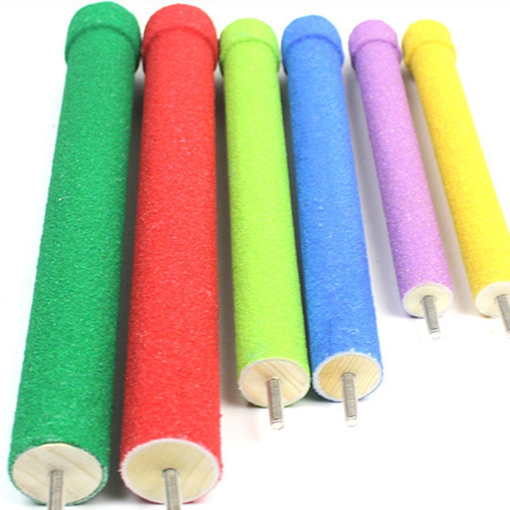 Cage à oiseaux seulement PVC bâton de ponçage jouets pour animaux de compagnie griffe d'oiseau tige de meulage 2.5 × 25 couleur aléatoire perroquet barre debout