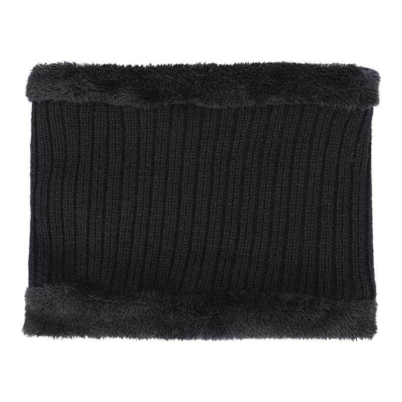 Chapeau écharpe d'hiver en feuille d'érable | Chapeau pour hommes et femmes, chapeau rayé en coton, tricot , ensemble écharpe en velours Plus bavoir épais,: Black-3