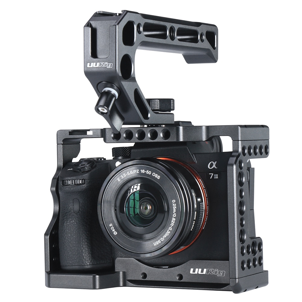 C-A73 Camera Cage for Sony a7iii A7R3 A7M3I Standard Arca-Style Quick Release Plate with Top Handle Grip Sony A7III Handgrip