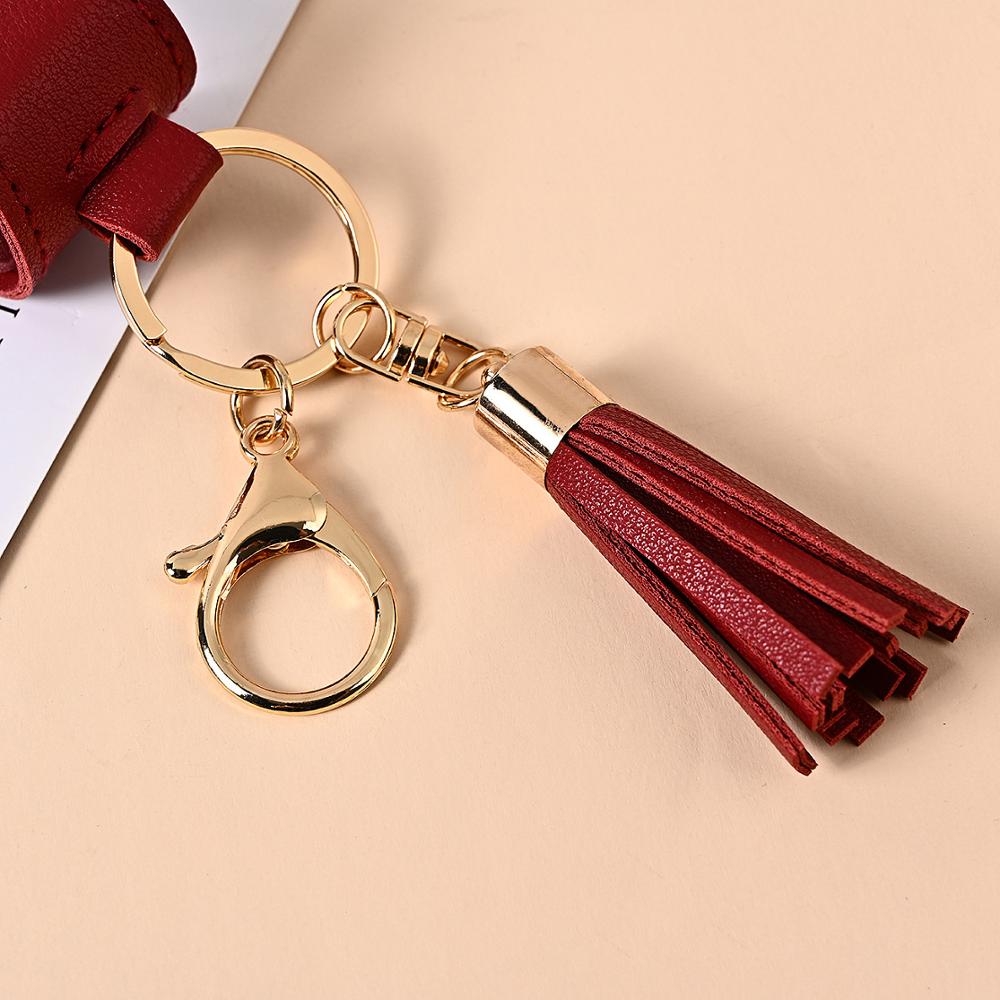 30ml Empty Refillable Bottle Leak Proof Plastic Travel Bottle Portable Squeeze Bottle With Tassel Leather Keychain Holder