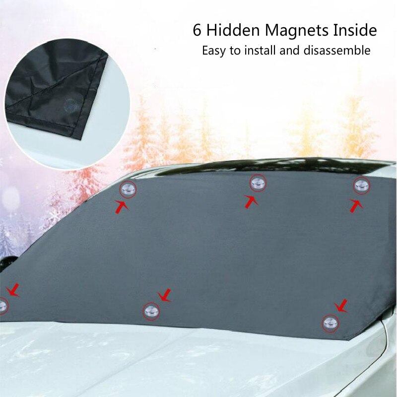 210*120cm bil magnetisk solskjerming bil frontrute snø solskjerm vanntett beskytter deksel bil front frontrute deksel