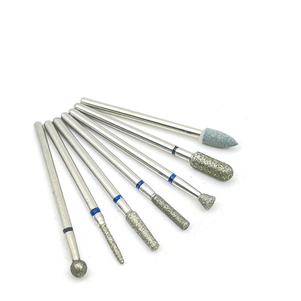 7 stücke Diamant Schleifen Bur Bohrer Sets Dental Schleifen Dental Diamant Polieren Bohrer 2,35mm Shankk: 18