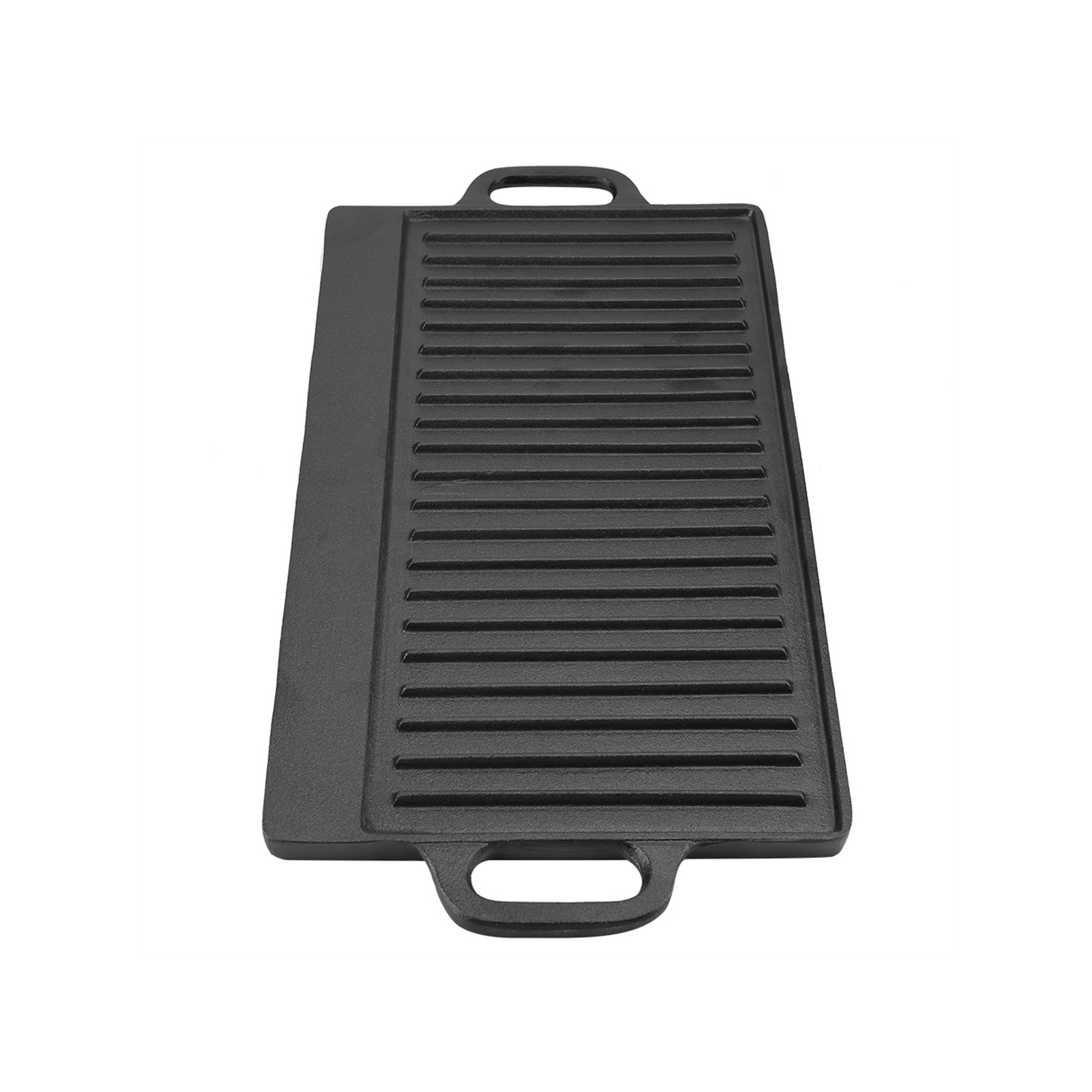 Cast Iron Grill Pan Non-Stick Cast Iron Grill Griddle Pan Ridged and Flat Double Sided Baking Cooking Tray Bakeware Grill Pan