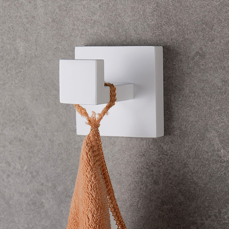 Matte White Bathroom Hardware Accessories Robe Hook Toilet Paper Holder Towel Holder Bar Towel Rail Rack Toilet Brush