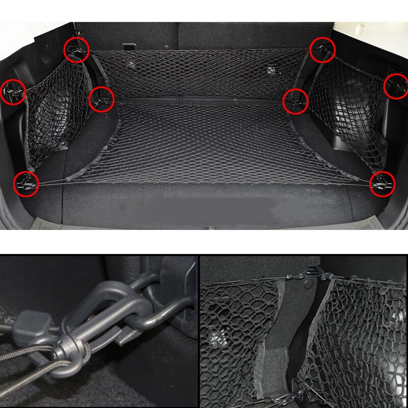 4 Stks/set Envelop + Vloer + 2 Kanten Kofferbak Bagagenet Mesh Haken Bagage Opslag Voor Subaru Forester