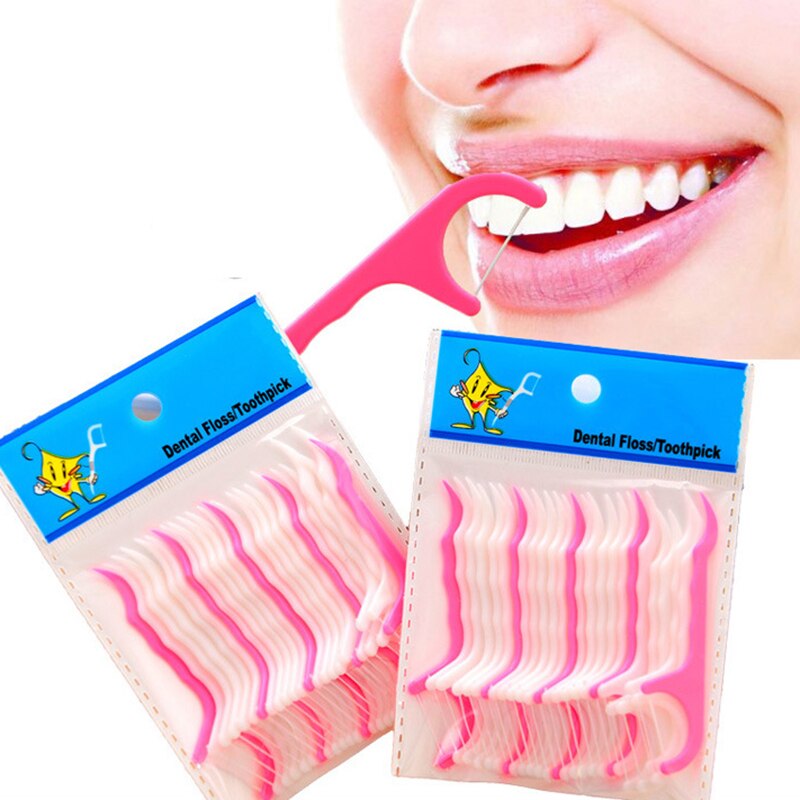 Boogvormige Ultra-Fijn Floss Dental Floss Stick Interdentale Reinigen Lijn Dental Care Vlakke Lijn Flossen Plastic Tandenstoker tas