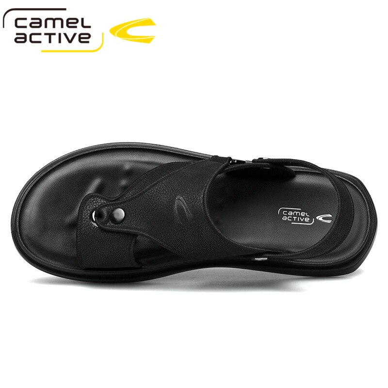 Camel Active Men Sandals Leather Sandals Men Comfortable Leisure Buckle Strap Brand Shoes Men Beach Sandals