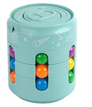 Can Cube Top Magic Colorful Beans Finger Spinning Relieves Stress Decompression Tool For Children And Adults: Green