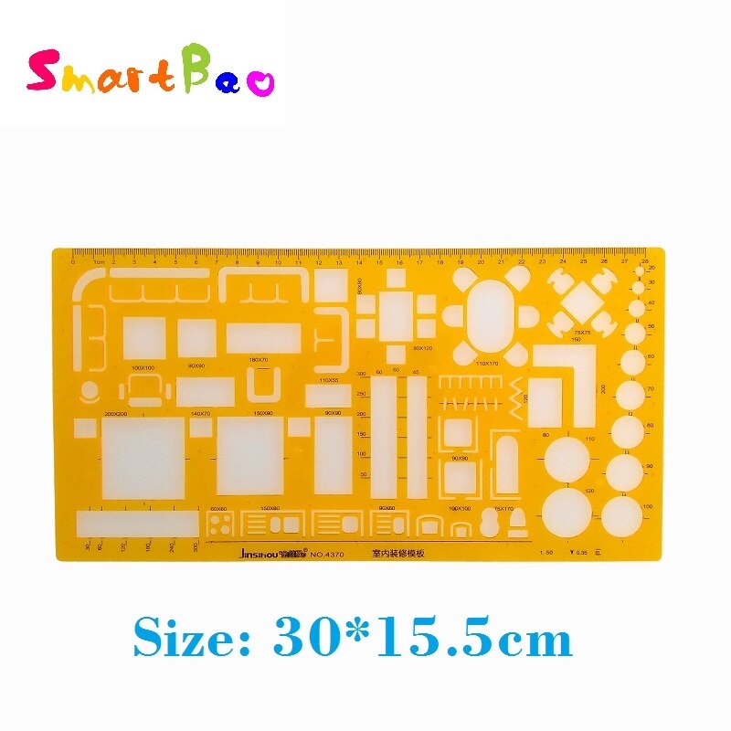 1:50 Scale Architect Drawing Template House Plan Interior Decoration Furniture Building Formwork Stencils Drafting Tools