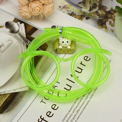 1pcs Funny Soft Plastic Glasses Straw Unique Flexible Drinking Tube Kids Party Bar Accessories Beer Colorful Homebrew: Green