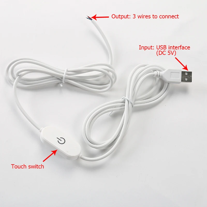 DC5V Input LED lights Online Touch Switch Dimming Controller With 1Meter or 2Meters Line 10W 3colors Change Light Board 50MM.