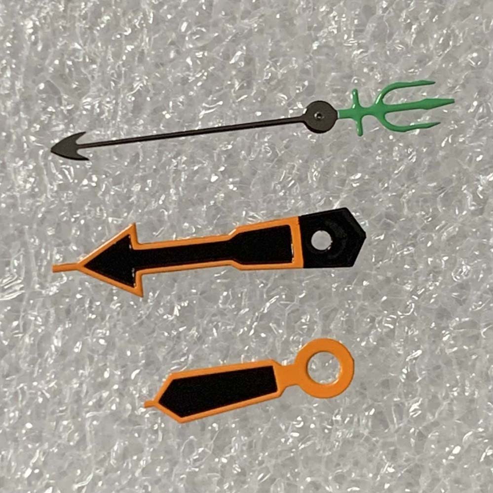 Orange Uhr Hände mit Schildkröte/Fisch/Dreizack/rüder Zweite Nadel herren Uhr Zubehör passen NH35/NH36/4R Mechanische Bewegung: Paket 15