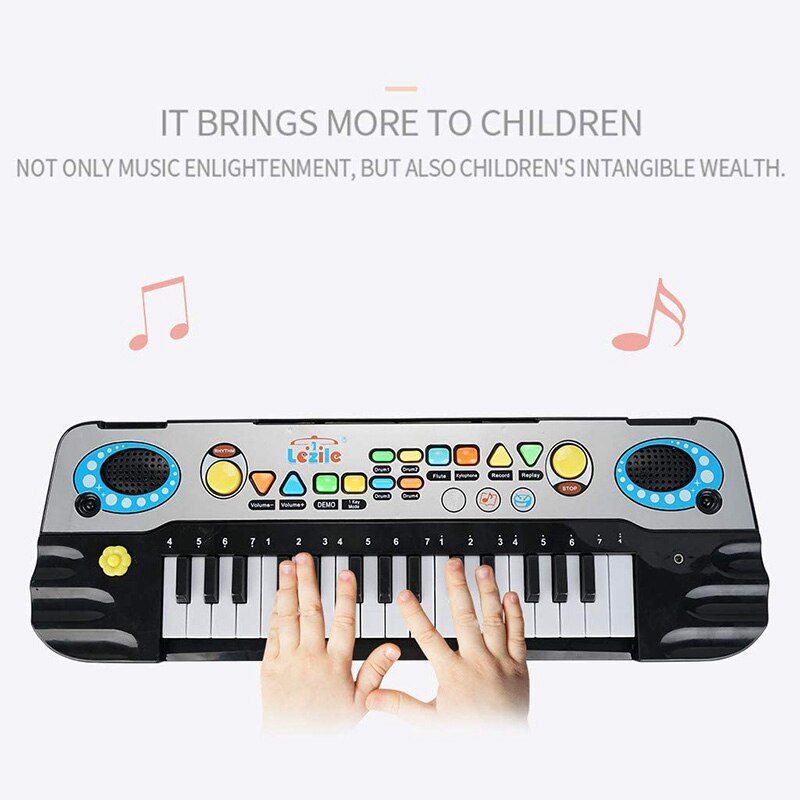 32 nøgler elektronisk keyboard klaver til børn ledet musik bærbar undervisning keyboard legetøj med mikrofon musikinstrument
