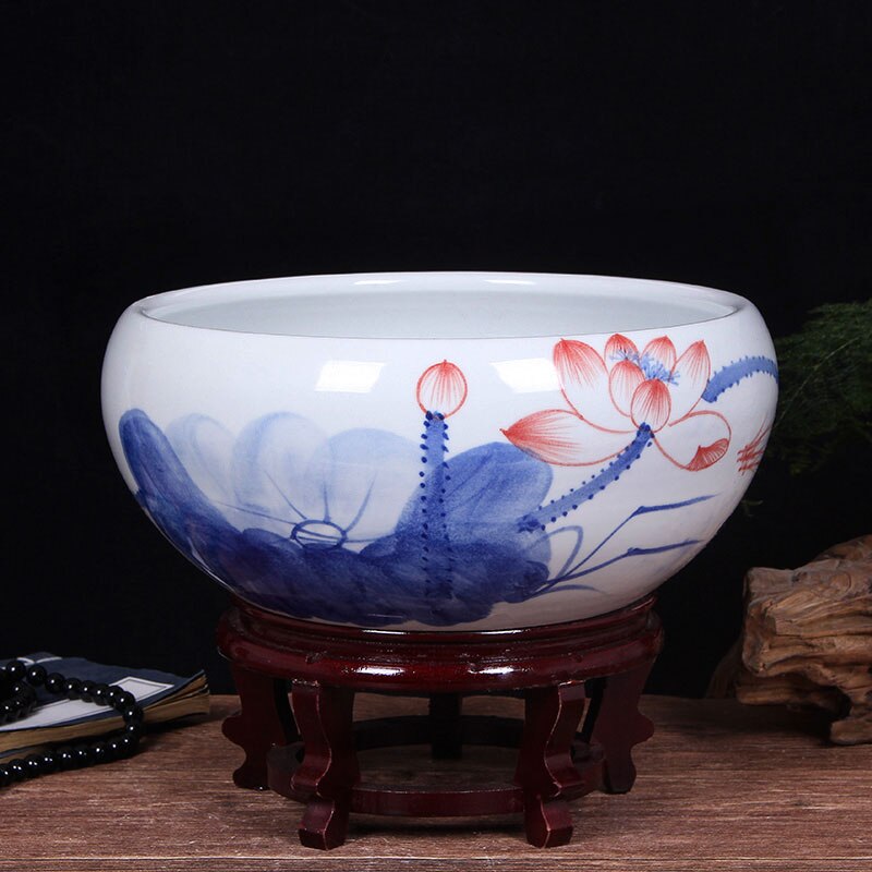 Picture Idea: Colorful Flowers Chinese Ceramic Fishbowl Planter