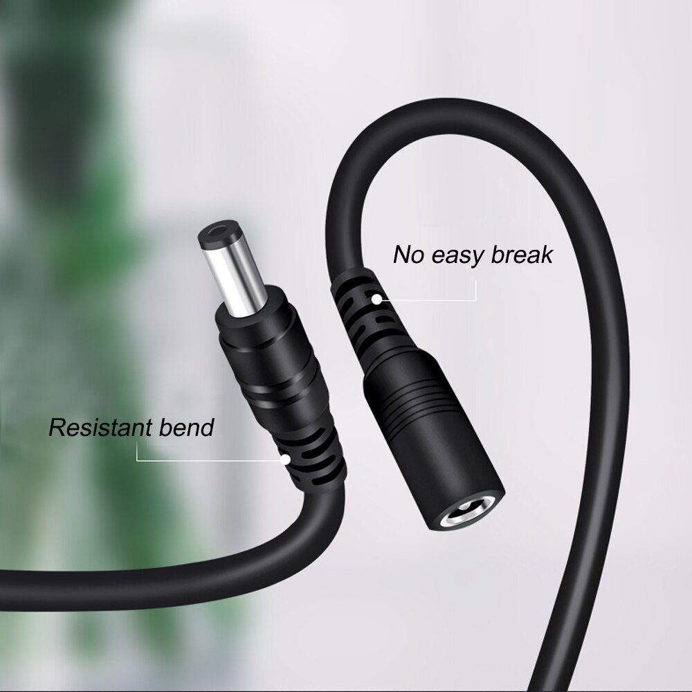 Power Extension Cable 5 Meter 16ft 5.5mmx2.5 Socket Connector Compatible with 12V DC Adapter Cord for CCTV Security IP Camera