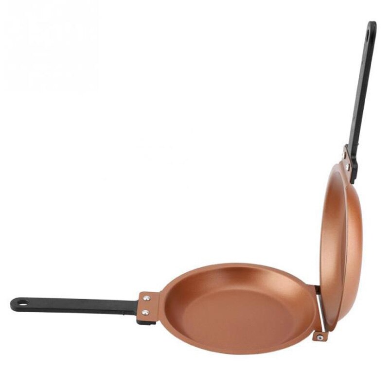 Double Side Non-stick Copper baking Frying Pan Fried Egg Pancake Maker Household Kitchen Cookware For Home Travel crepe maker: Gold