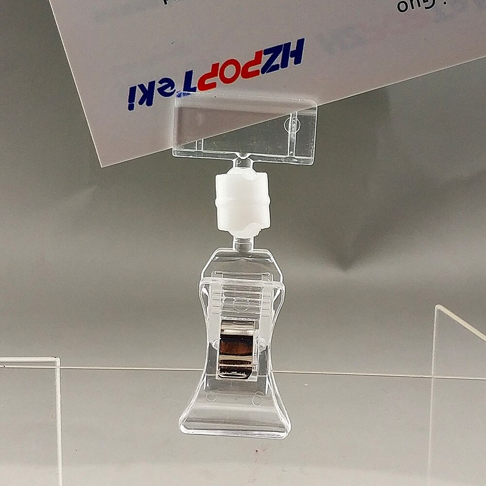 C012 Clear POP Merchandise Plastic Sign Signage Paper Card Display Price Label Small Clips Holders In Retail 30pcs