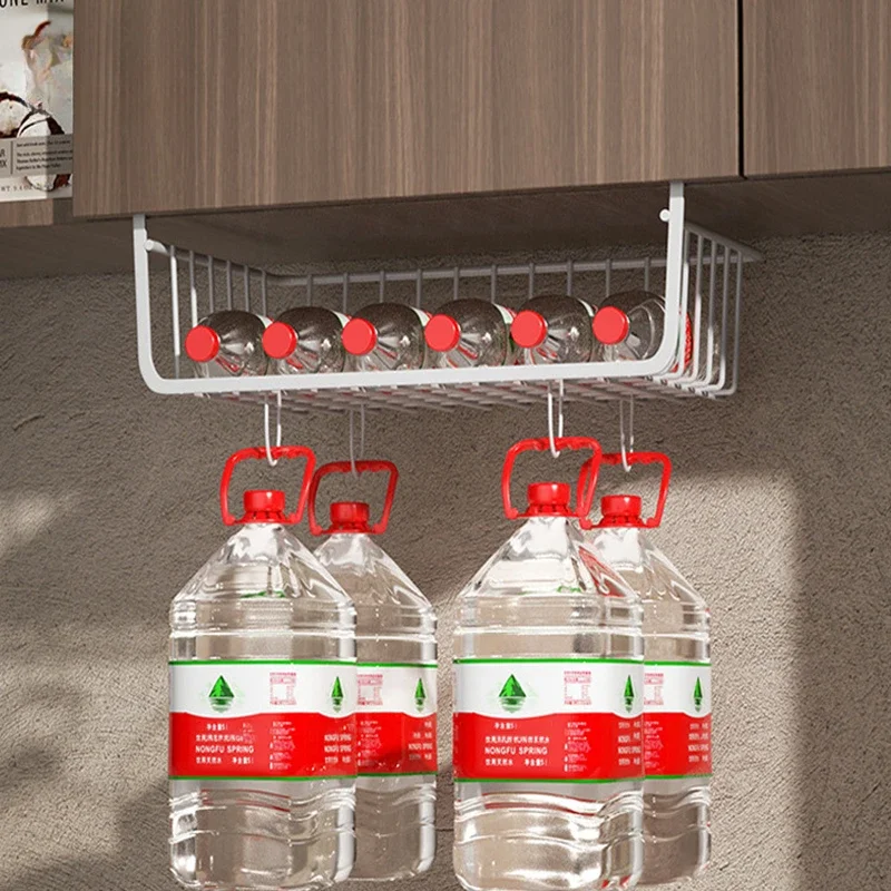 Metalen Hangende Mand Grote Planken Spice Schotels Opslag Pantry Keuken Kast Rack Onder Bureau Kantoor Badkamer Organisatoren