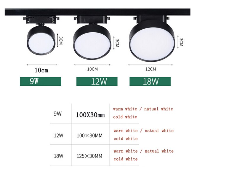 doprowadziło lampka na szynie aluminium 9w 12W 18W szyna sufitowa oświetlenie drogi miejsce na szynie reflektory wymienić lampy halogenowe AC220V