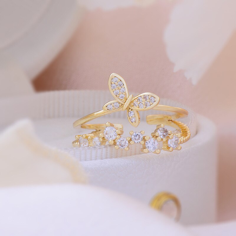 luxe nana bijoux de corps ring mariage bagues accessoires vintage femme bijoux femme bague femme Bague en forme de papillon pour femme, accessoire de , bijou polyvalent quotidien, Vintage, mariage