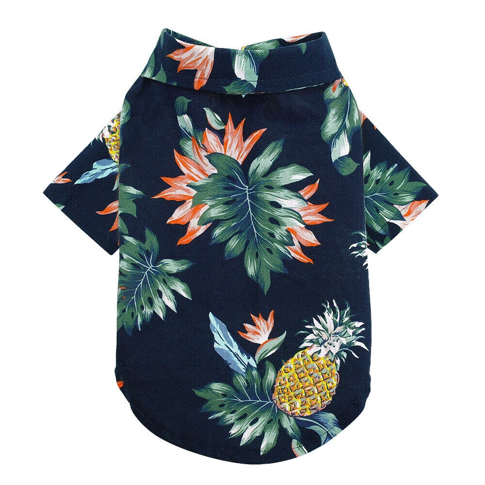 Cămașă de vară cățeluș de companie în stil hawaian câine mic pisică haine pentru animale de companie vestă tricou stil de plajă pentru cățel chihuahua ropa perro pug: Albastru marin / Xl