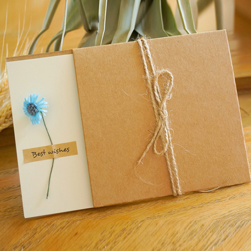 1Pack 17*12cm Kraft leer getrocknete blumen Geburtstag Karte für Weihnachten hochzeit einladung karte grußkarten mit sonnenblume Rose: 15