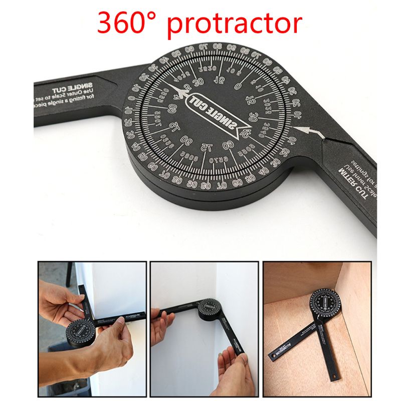 360 Degree Aluminum Miter Saw Protractor 7inch Rust Proof Angle Finder Precision 6XDD