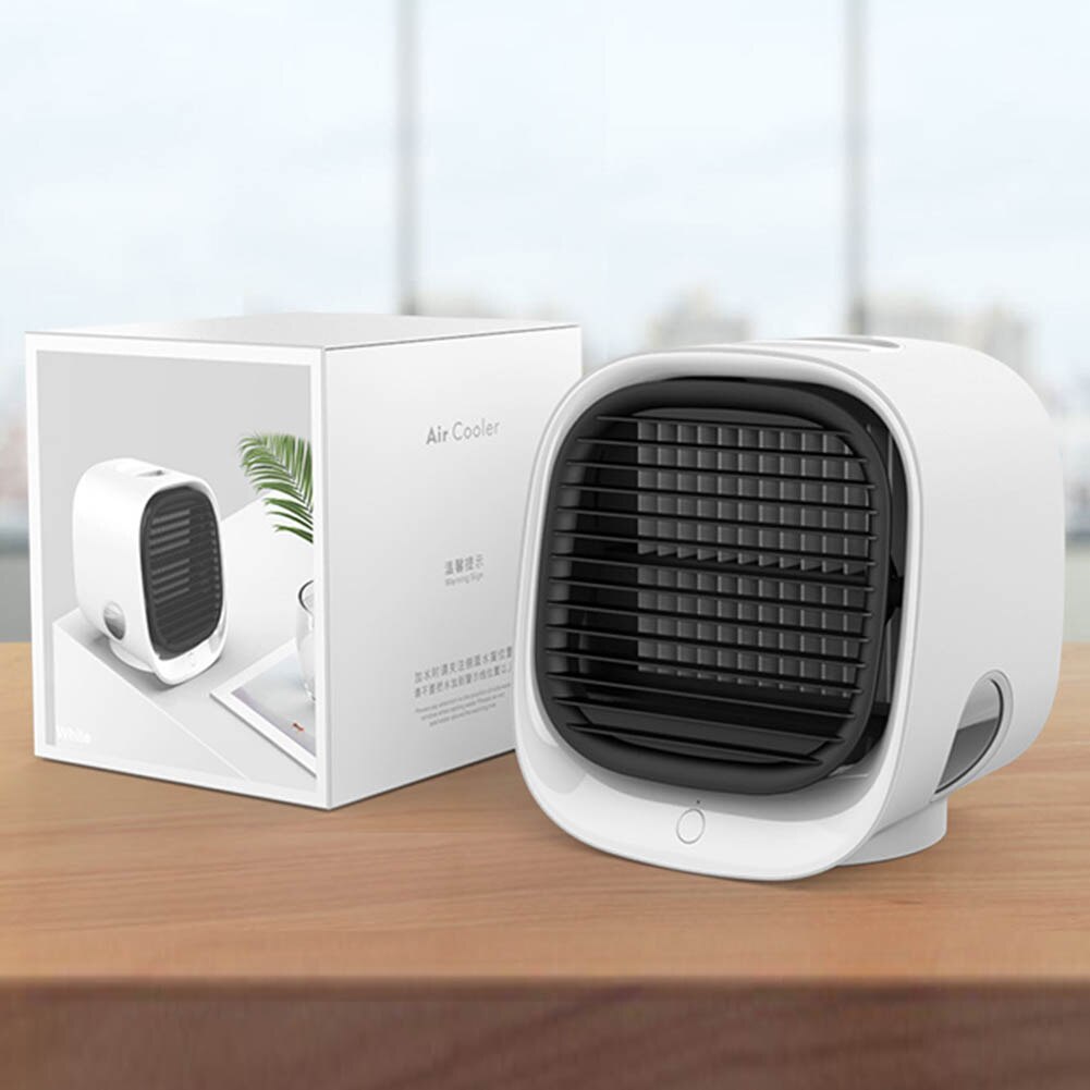 Mini Portable Air Conditioner 300ml Water Tanks USB Charging Desktop Air Cooler Fan Personal Space Fan Cooler Conditioning
