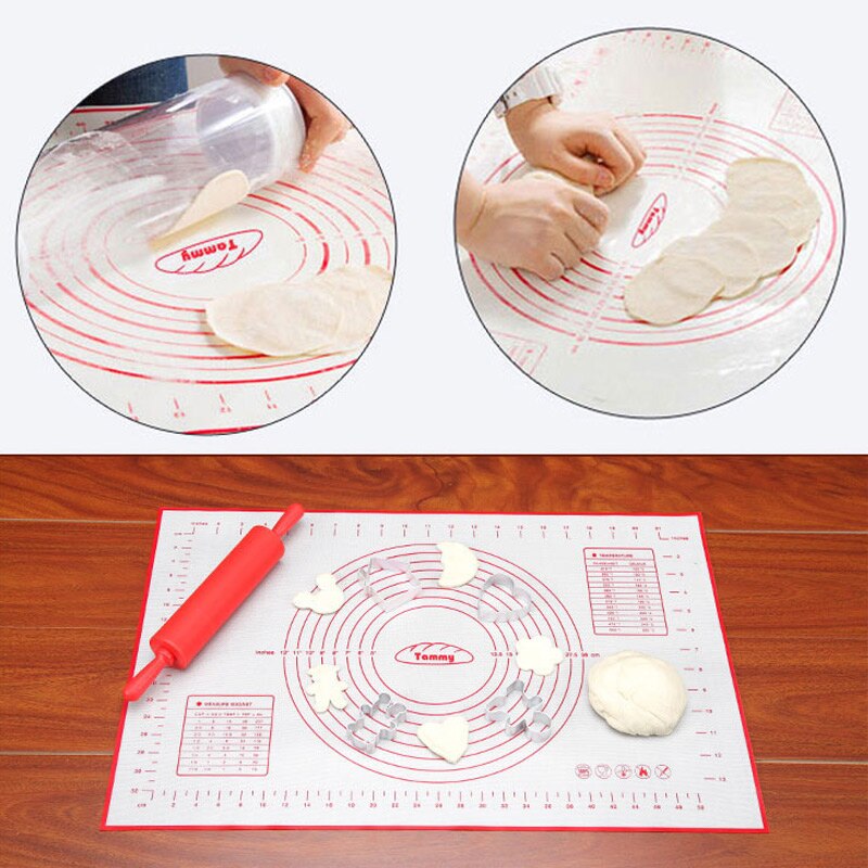 Tapis de cuisson en Silicone avec tampon de pâte à rouler à l'échelle tapis de pâte à pétrir revêtement de four à pâtisserie antiadhésif 60*40/40*30cm