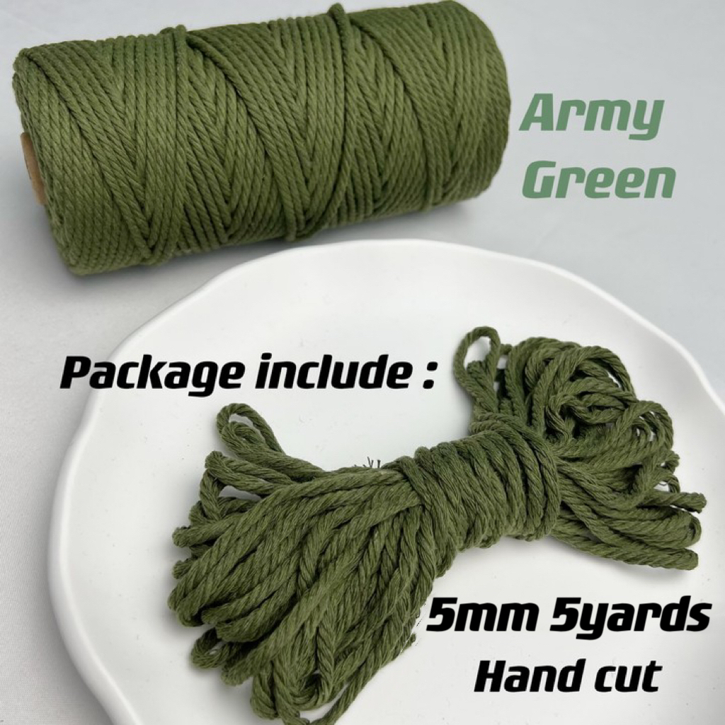5mm Katoen Macrame Koord Gekleurde Touw Draad Macrame Materialen DIY Ambachten Gehaakte String voor Kerst Bruiloft Woondecoratie