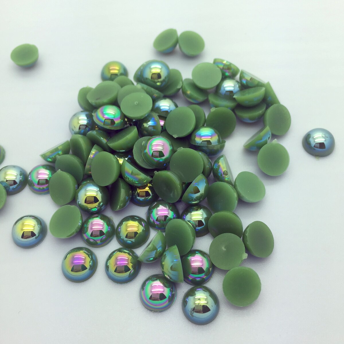 4mm/400pcs DIY Half Round Pearl Bead Flat Back Scrapbook For Craft Pick Colors: 03